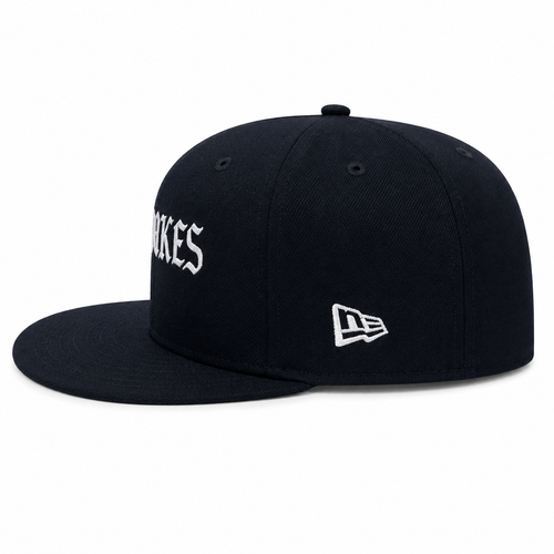 No Jokes Signature Fitted Cap - Navy/White