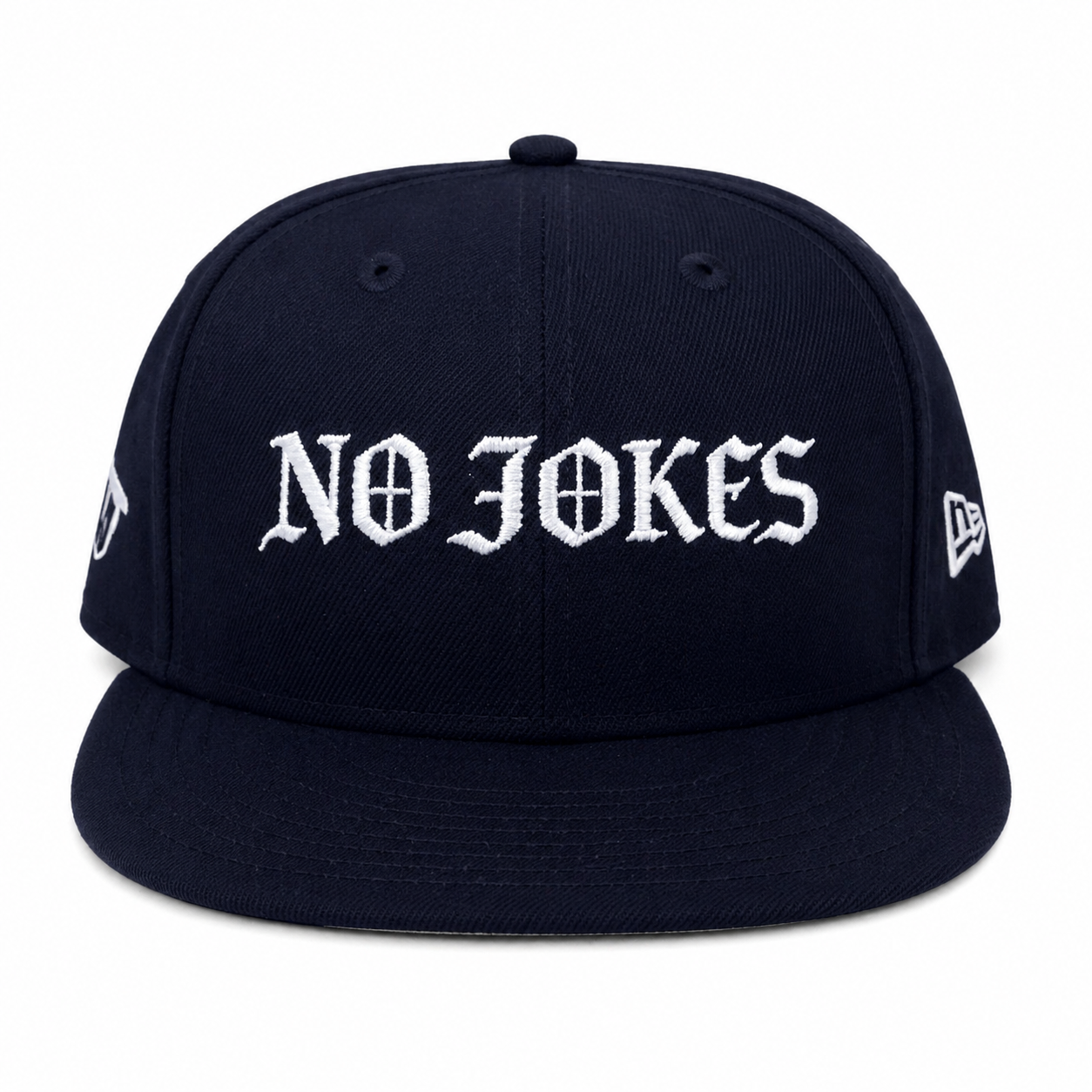 No Jokes "Overly XJ" Fitted Cap - Navy/White
