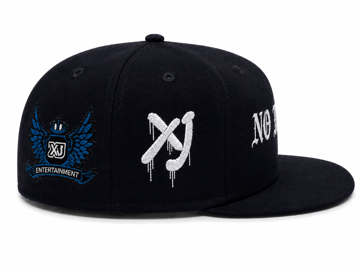 No Jokes "Overly XJ" Fitted Cap - Navy/White